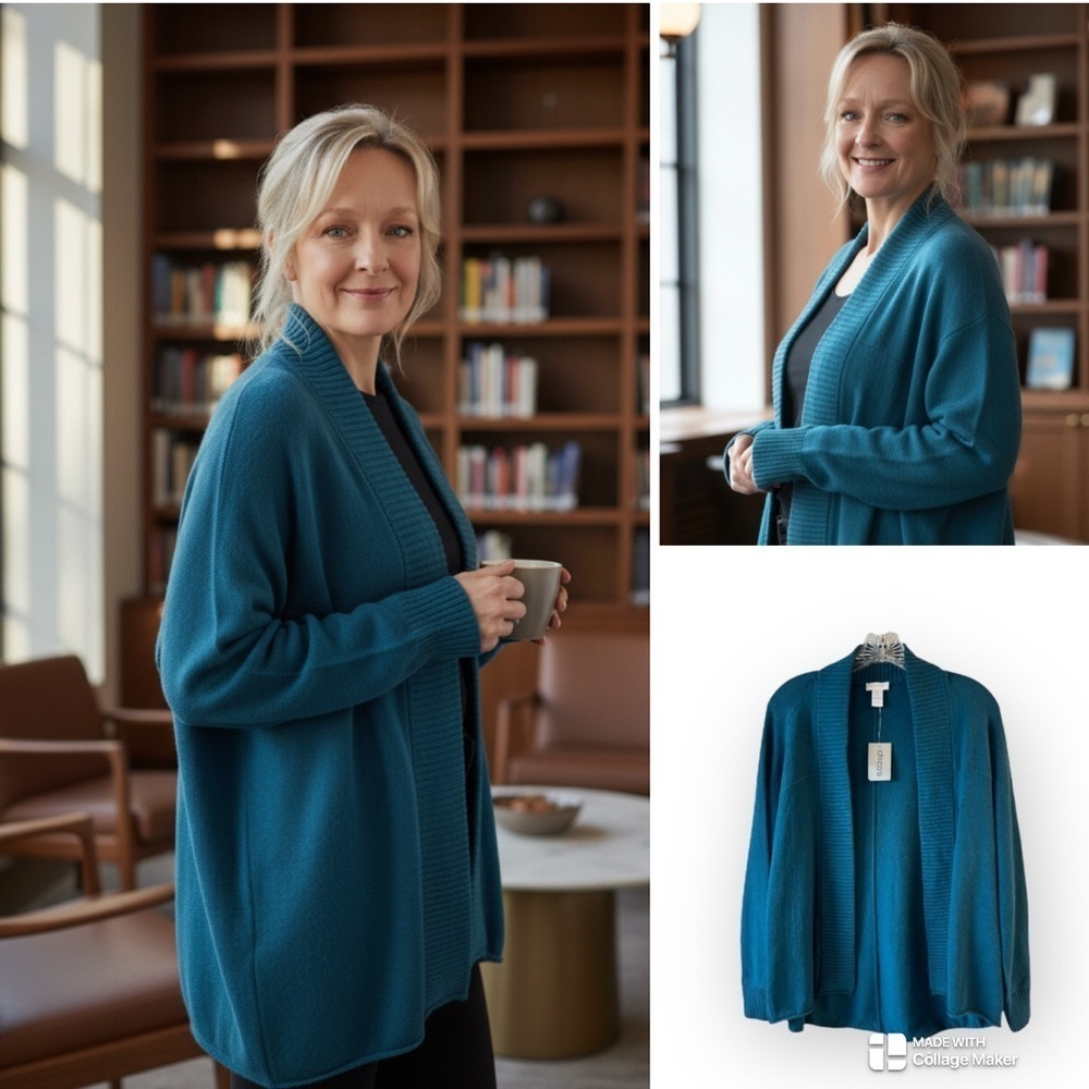NWT Chicos Cameron cardigan mallard teal